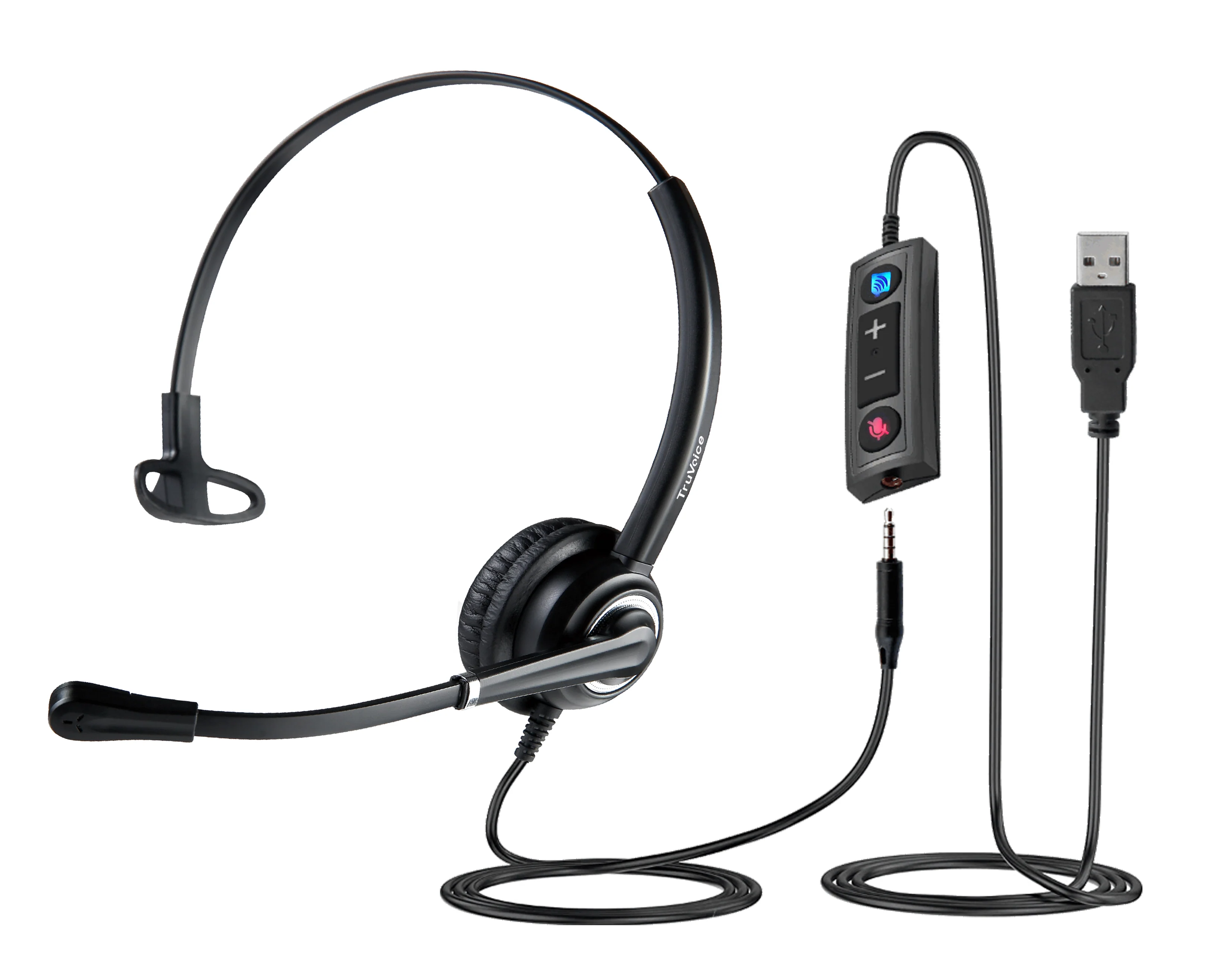 VoicePro 30 UC Single Ear USB / 3.5mm Headset with Call Control - MPN: T01646