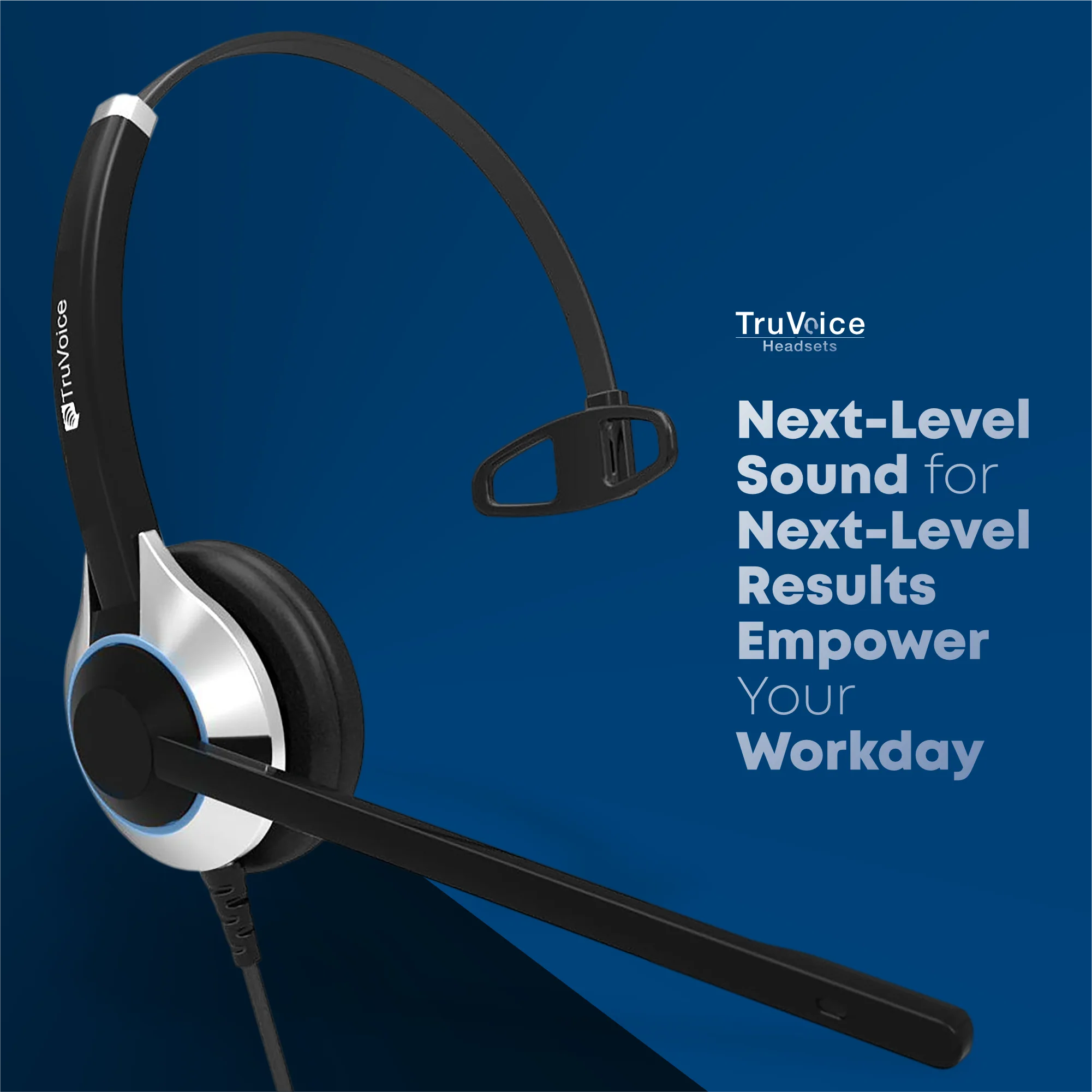 TruVoice HD-500 Single Ear Headset with Noise Canceling Microphone and HD Speakers - MPN: T00143