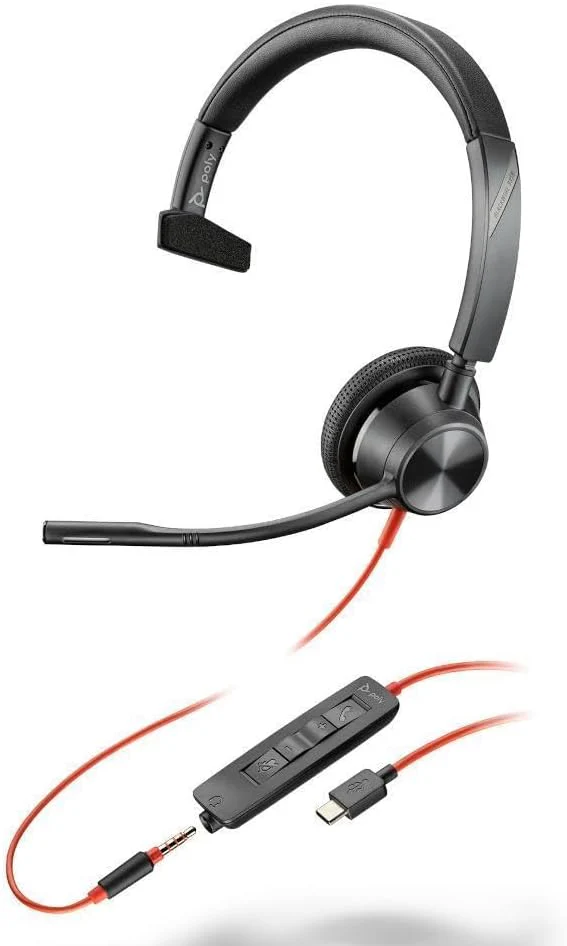 Poly / Plantronics Blackwire 3315 USB-A/C and 3.5mm Mono Headset MPN 8X217AA