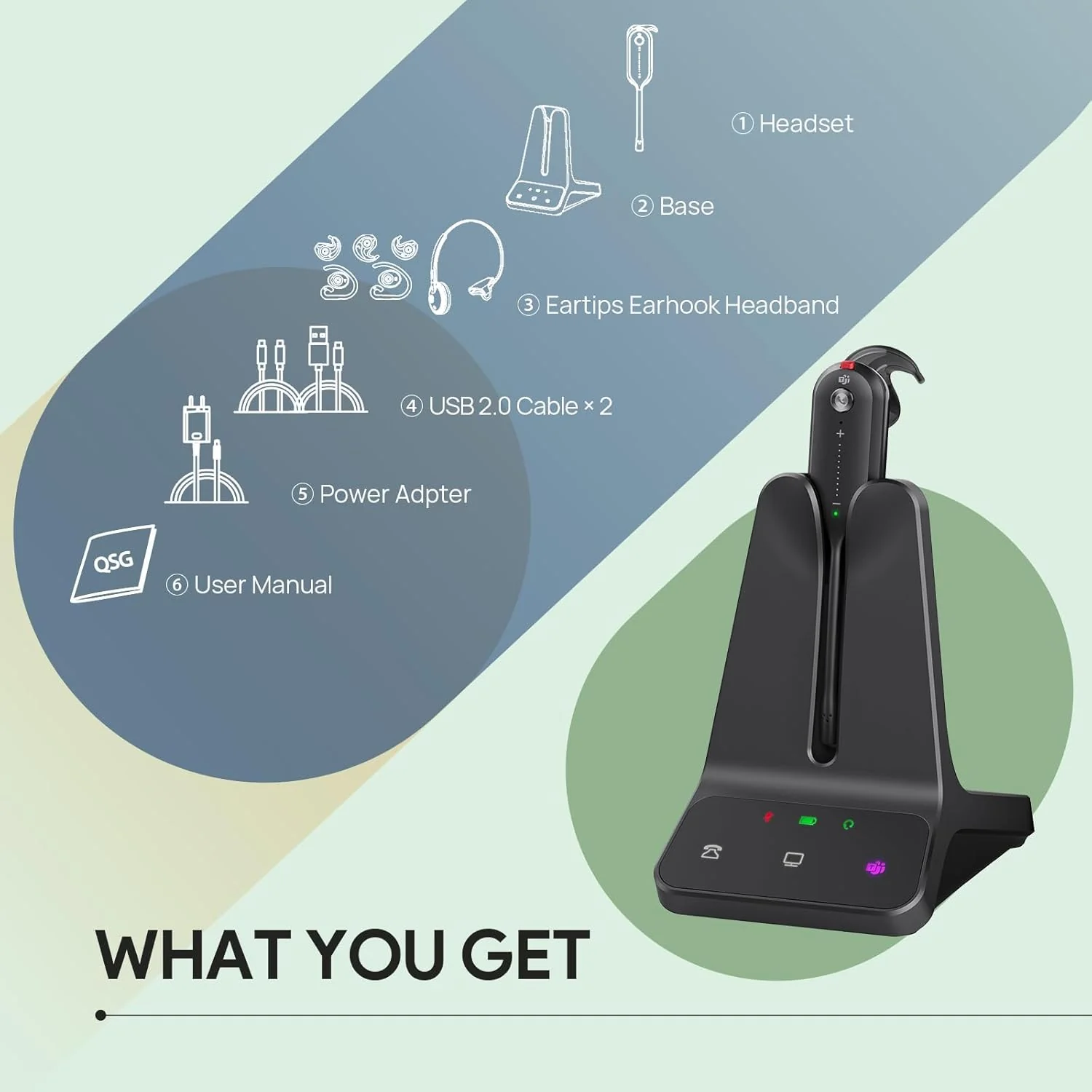 Yealink WH63 E2 UC DECT Wireless Convertible Headset - MPN: 1208712