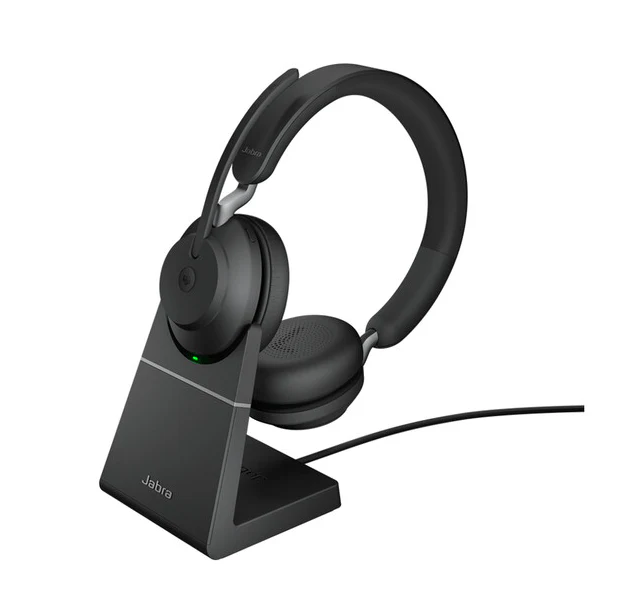 Jabra Evolve2 65 Wireless Headset Link380A MS Stereo Stand Black Microsoft Teams Certified - MPN: 26599-999-989