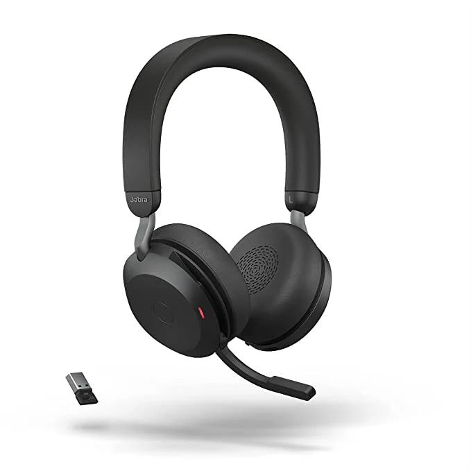 Jabra Evolve2 75, Wireless Headset, Link380A, MS Stereo, With Charging Stand, Black - MPN: 27599-999-989