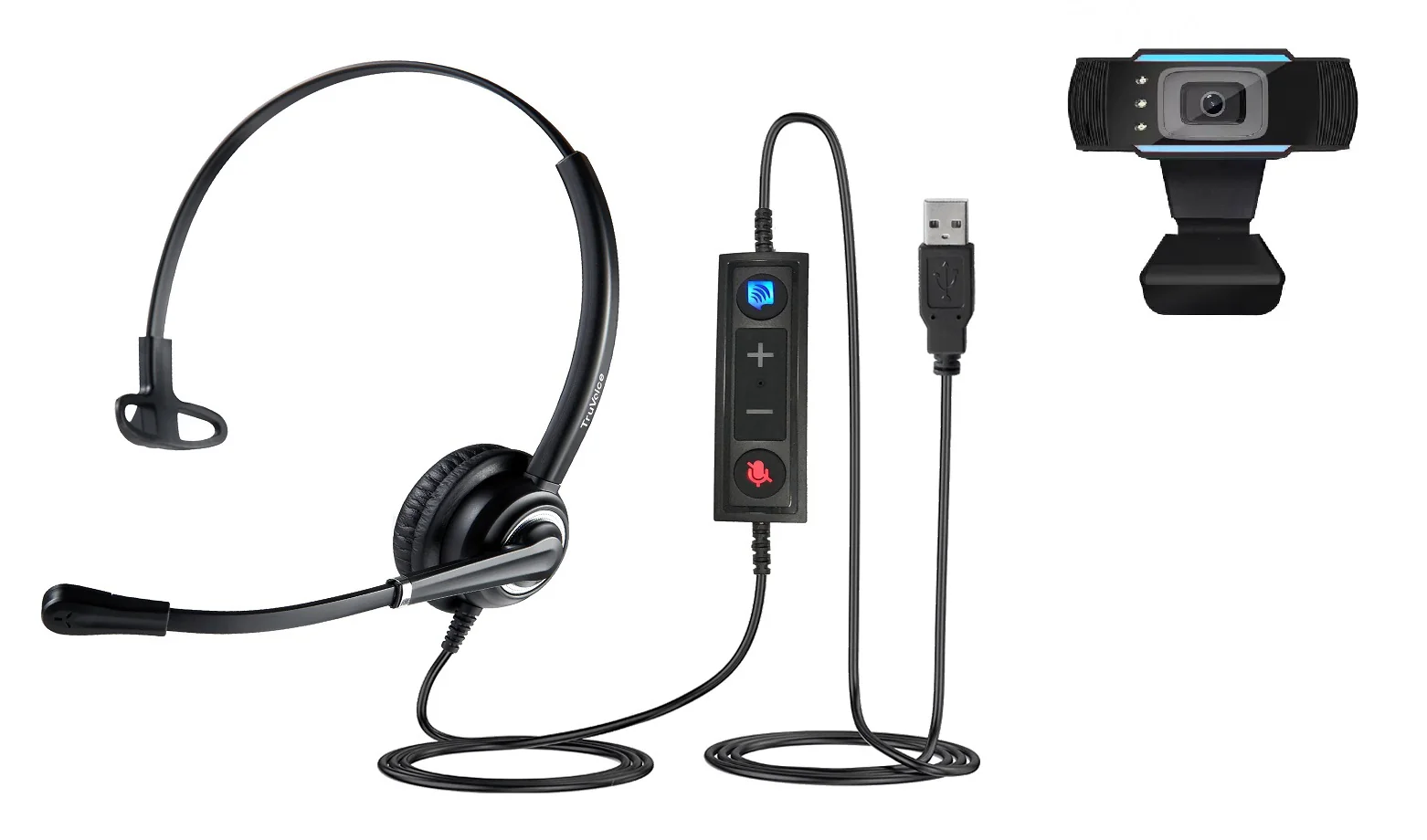 Voicepro 10 UC Single Ear USB Headset and W830 Webcam Bundle