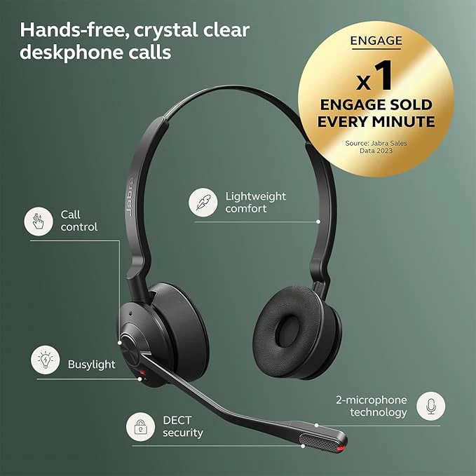 Jabra Engage 45 SE Stereo Wireless DECT Headset - MPN: 9659-523-125