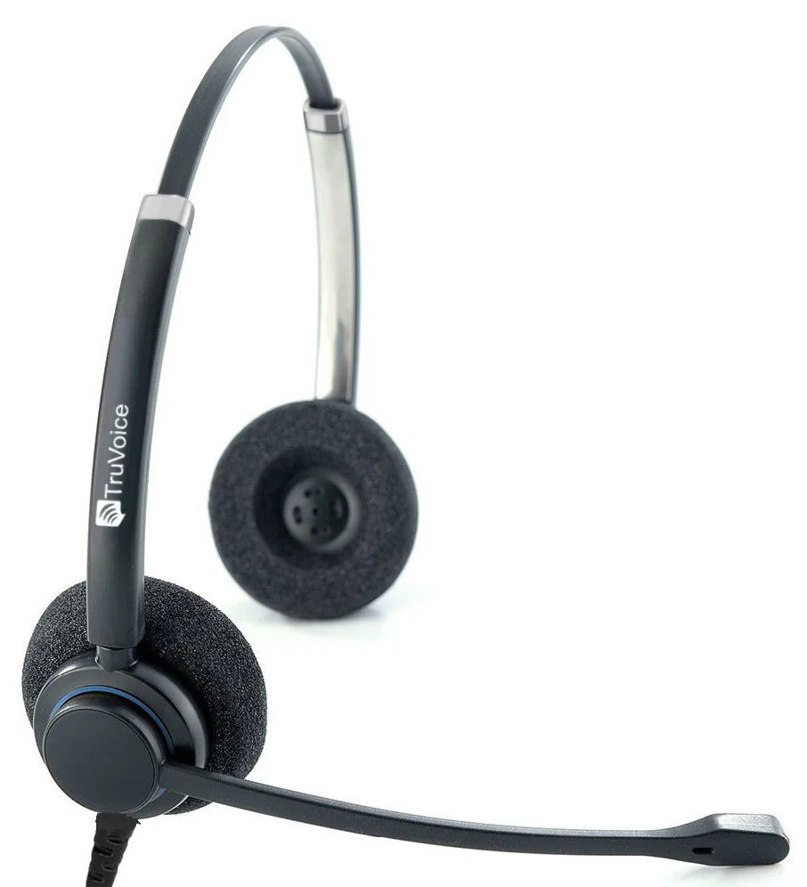 TruVoice HD-150 Double Ear Headset with Noise Canceling Microphone and HD Speakers - MPN: T00146