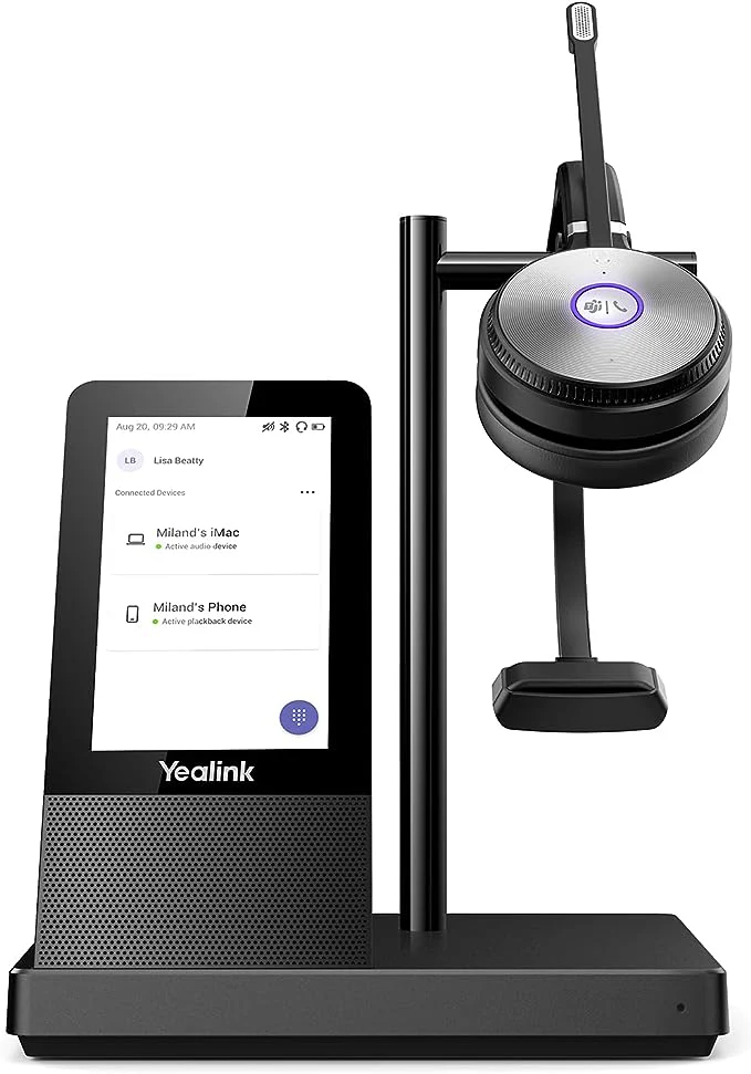 1308007 Yealink WH66 Mono DECT Wireless Headset and Workstation - UC Certified
