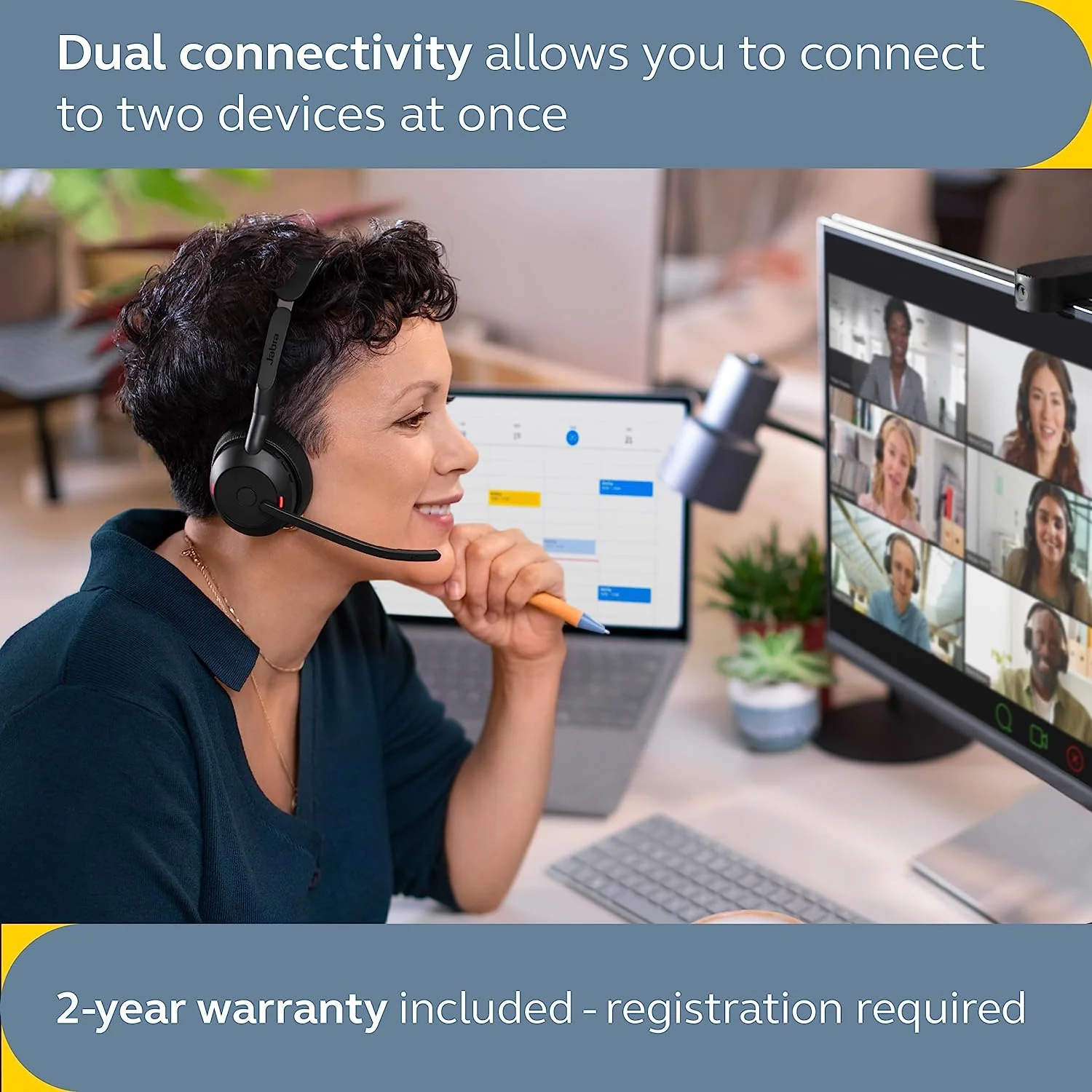 Jabra Evolve2 55 Duo USB-C With Charging Stand (MS) - MPN: 25599-999-889-01