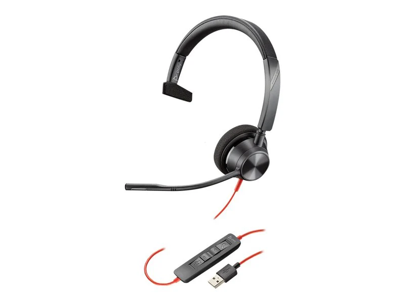 Poly Blackwire 3310 USB-A Mono Headset MPN 767F7AA