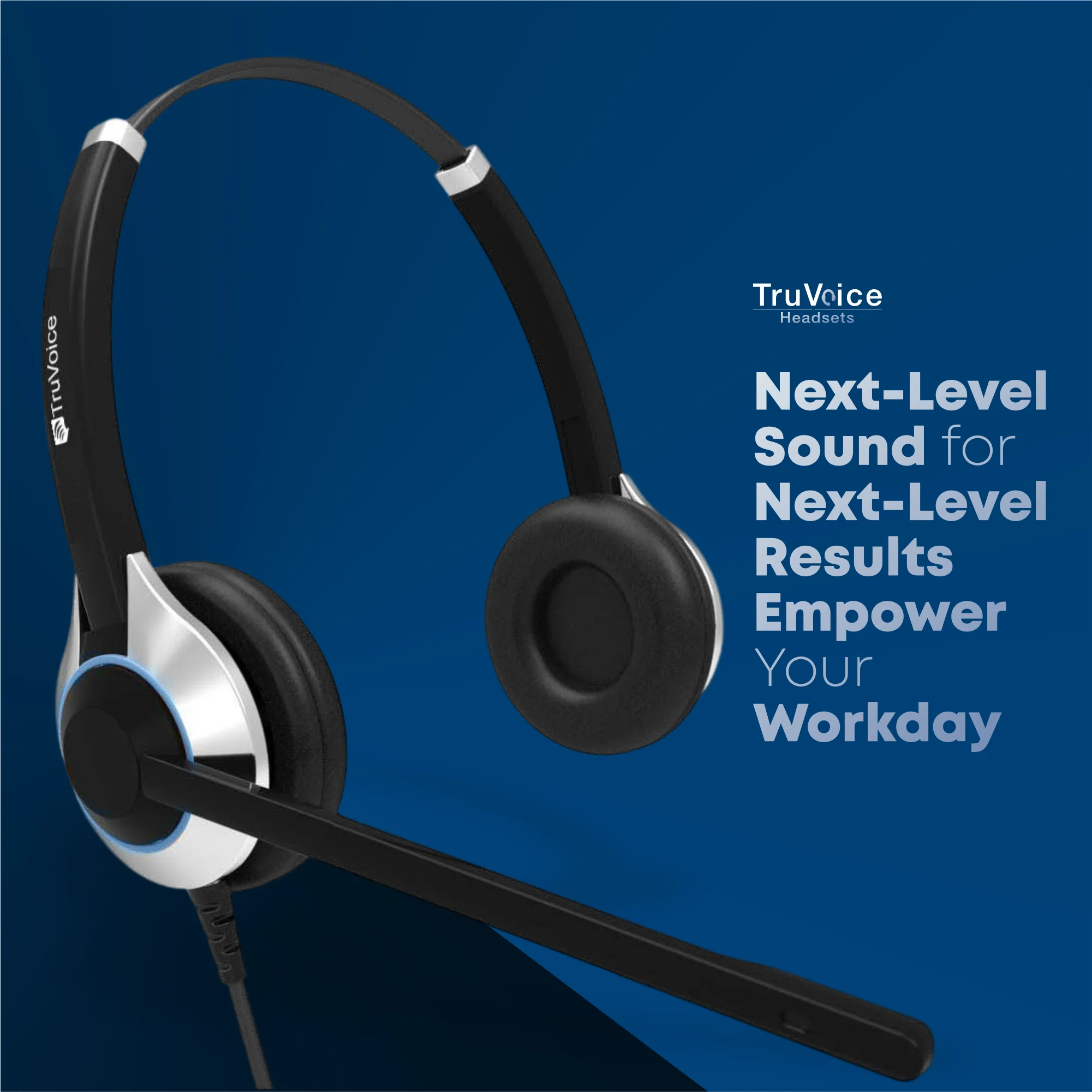 TruVoice HD-550 Double Ear Headset with Noise Canceling Microphone and HD Speakers - MPN: T00142