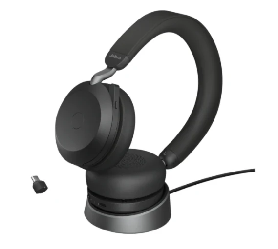 Jabra Evolve2 75 Wireless Headset With Charging Stand MS (USB-C) - MPN: 27599-999-889