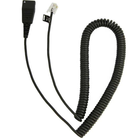 Jabra QD to RJ9 Coiled Cord for Cisco Phone Systems - MPN: 8800-01-37