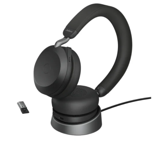 Jabra Evolve2 75, Wireless Headset, Link380A, UC Stereo, With Charging Stand, Black - MPN: 27599-989-989