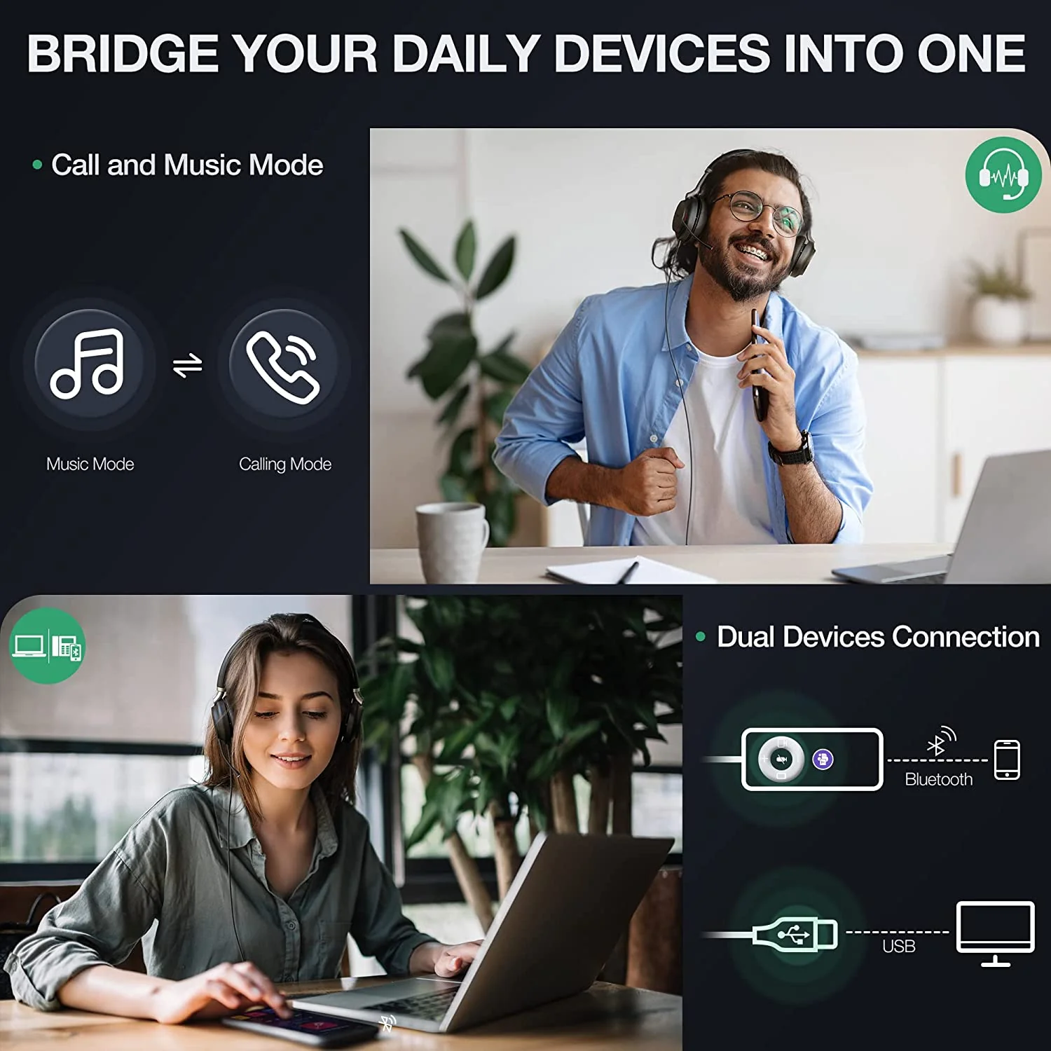 Yealink UH38 UC Dual USB-C and Bluetooth Headset With Battery - MPN - 1308086