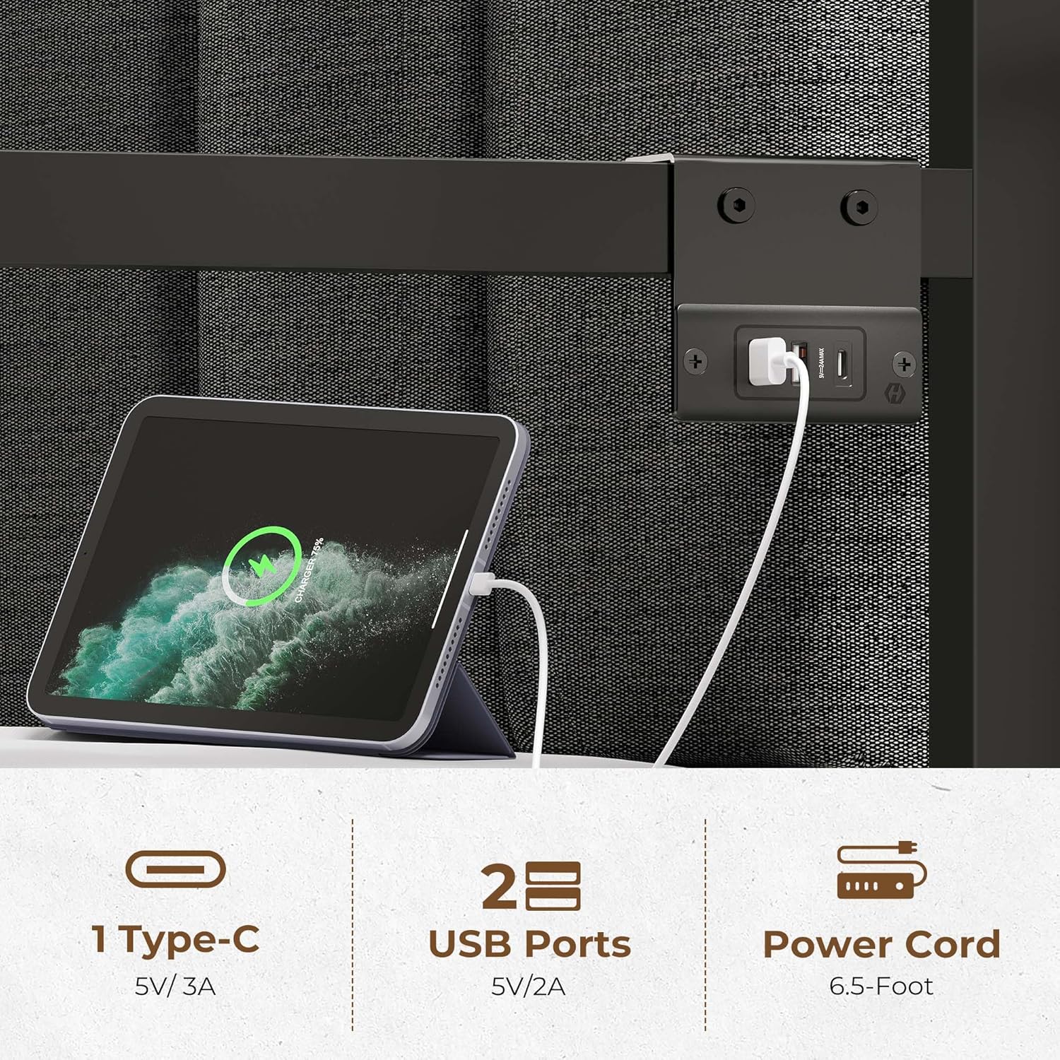 Rolanstar Daybed with Charging Station and LED Lights Height Adjustable Twin Daybed