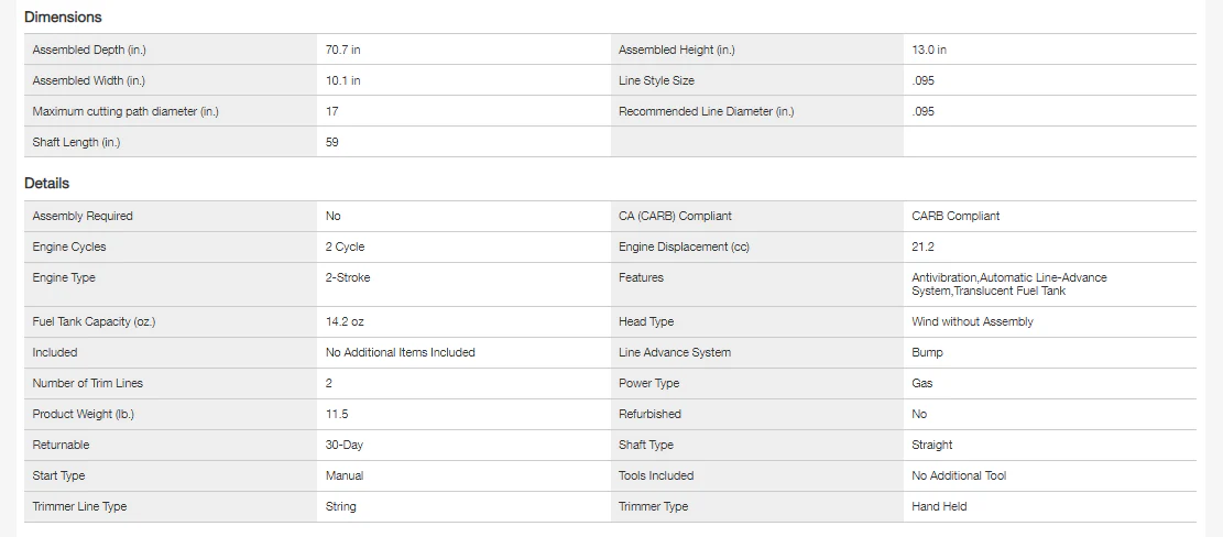 2025 ECHO SRM-225 21.2 cc Gas 2-Stroke Cycle Straight Shaft Trimmer