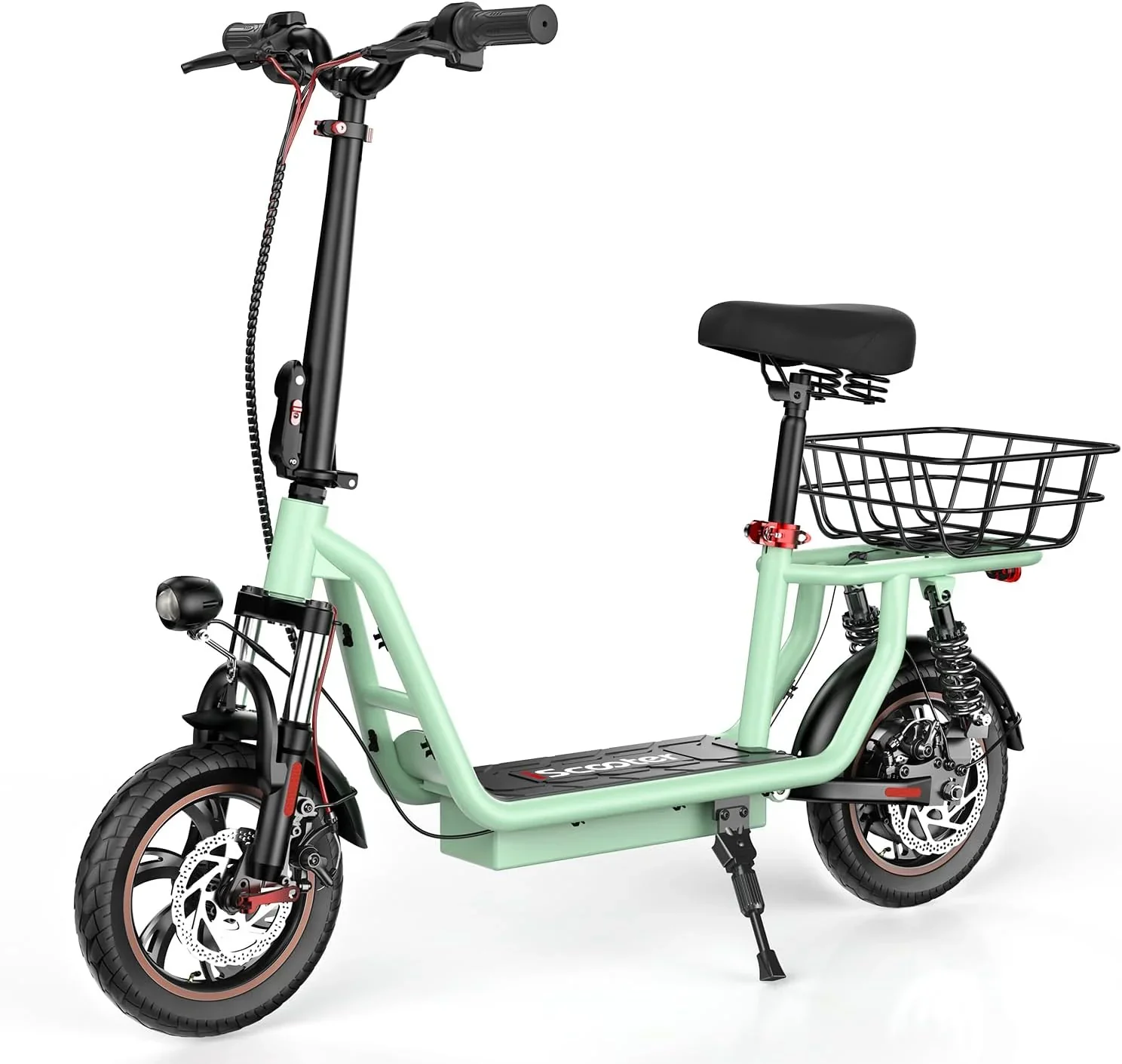 iScooter electric scooter with seat 28/19/15.6 mph top speed dual suspension scooter