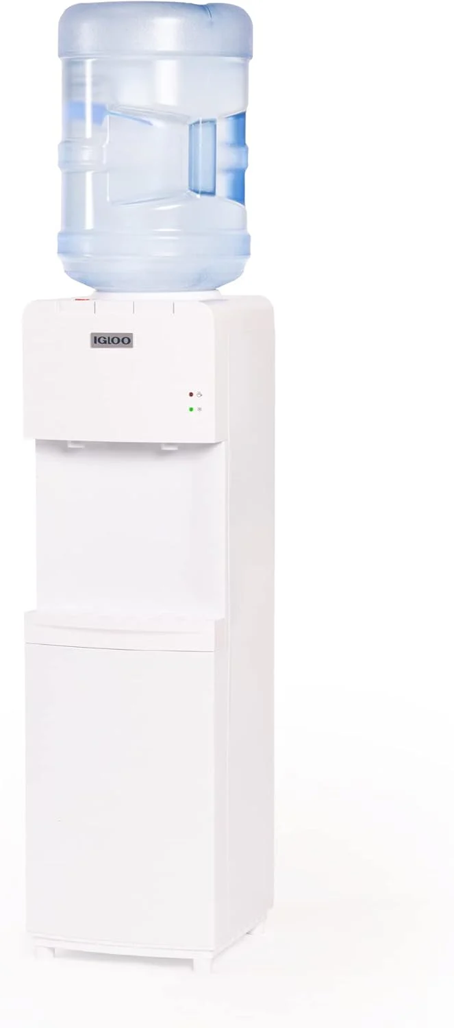 Igloo Top Loading Water Cooler Hot Cold Dispenser Black Stainless Steel