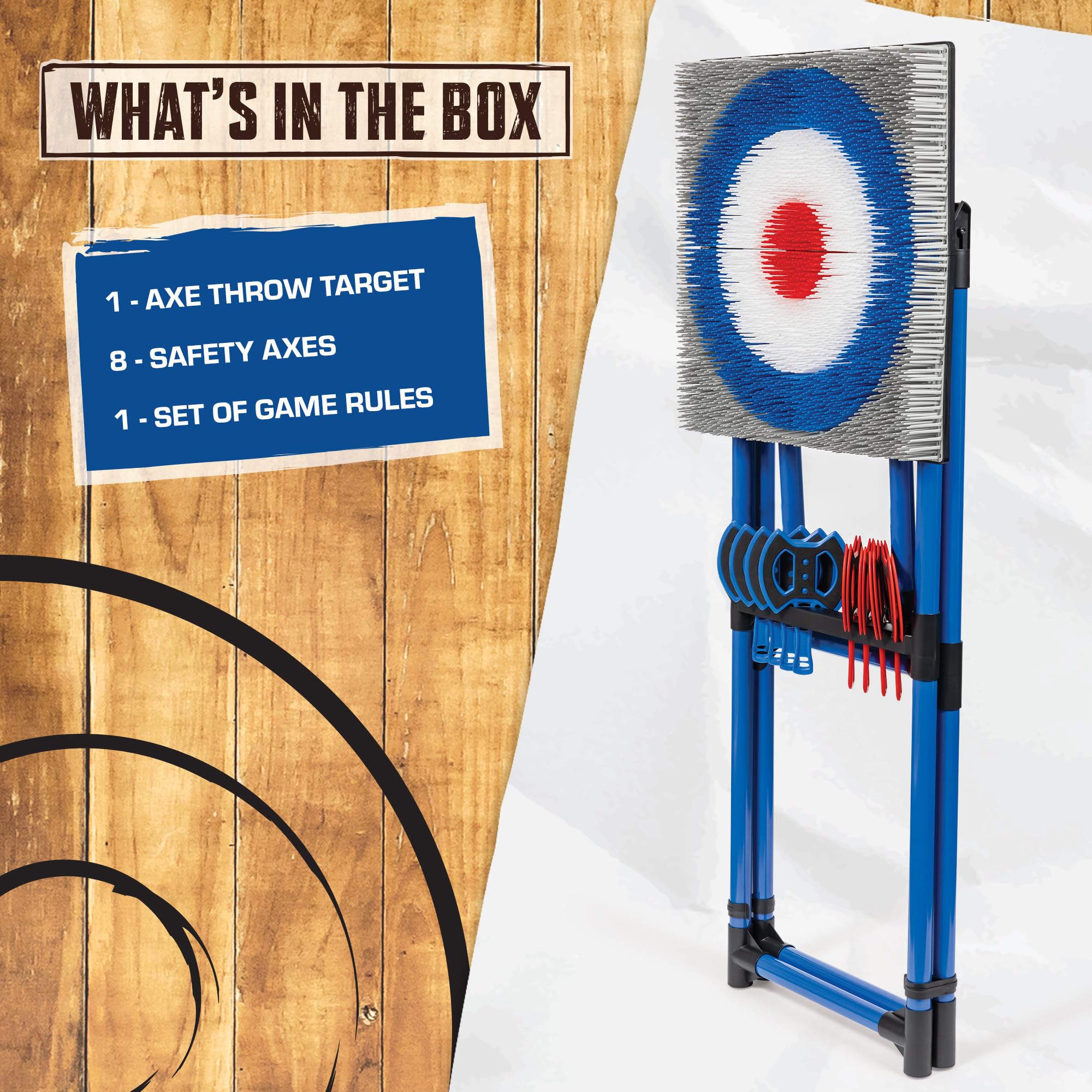 EastPoint Deluxe Steel Frame Axe Throw Target Game Set