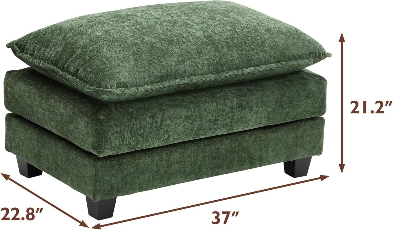 111.4 Inch L Shaped Modern Sofa Modular Cloud Sofa with Ottoman 4 Seater Chenille Deep Seat Sofa