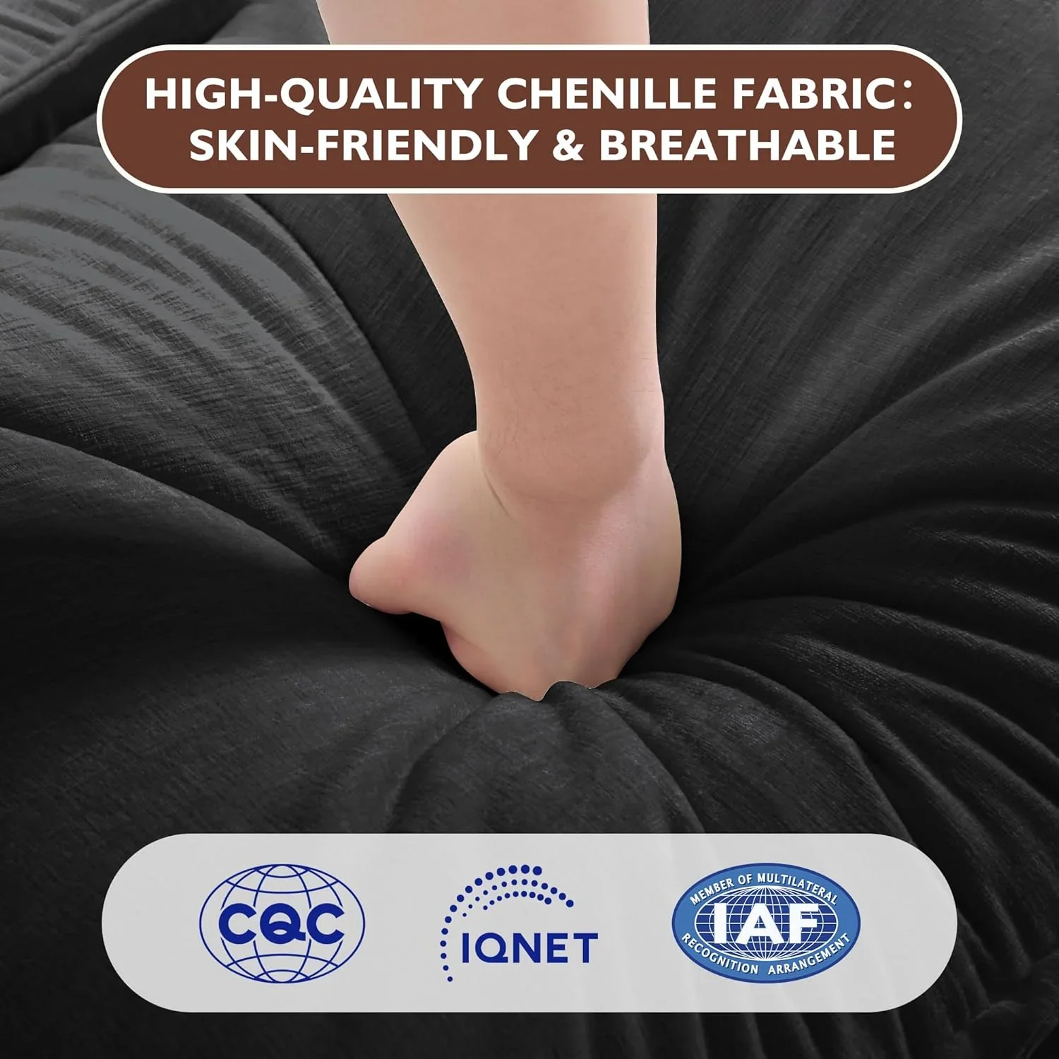 111.4 Inch L Shaped Modern Sofa Modular Cloud Sofa with Ottoman 4 Seater Chenille Deep Seat Sofa