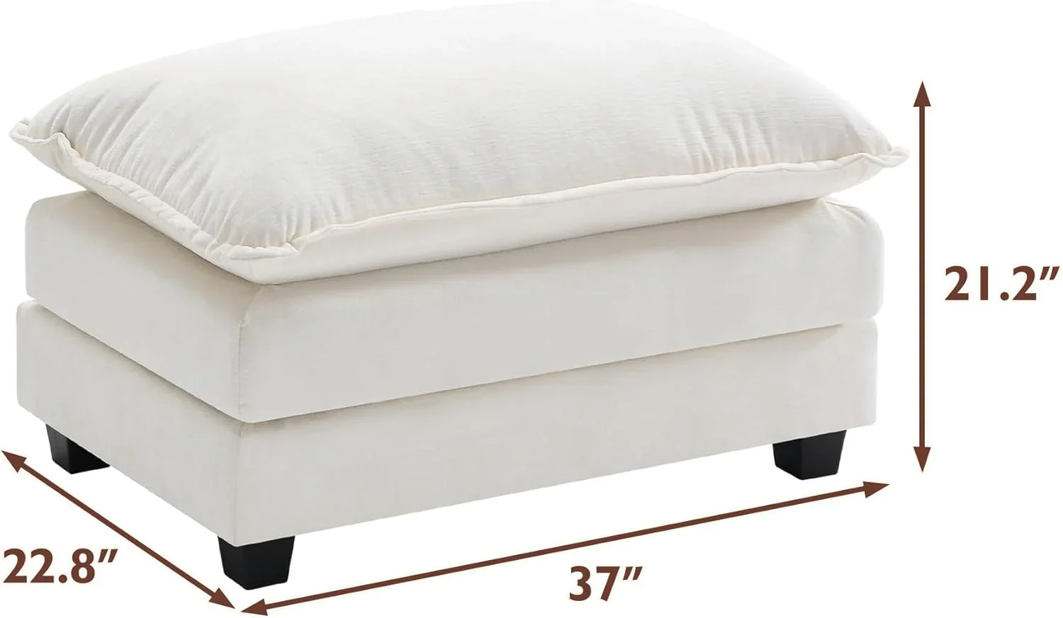 111.4 Inch L Shaped Modern Sofa Modular Cloud Sofa with Ottoman 4 Seater Chenille Deep Seat Sofa