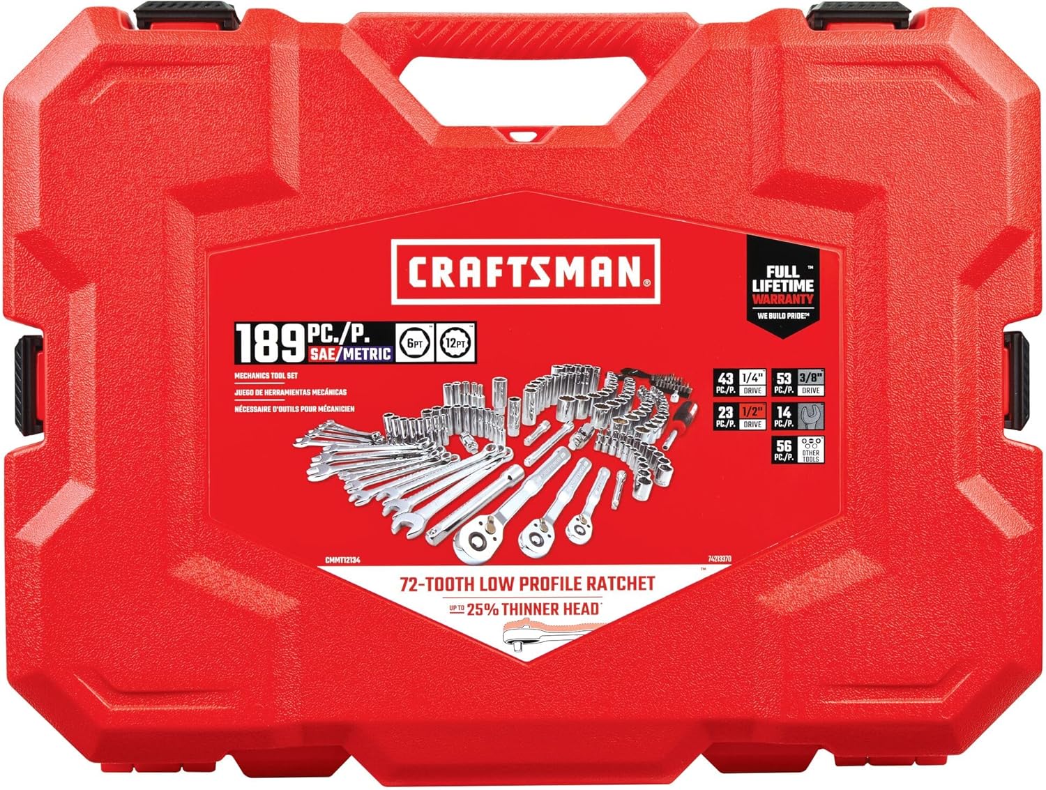 CRAFTSMAN Mechanics Tool Set, 1/4 and 3/8 Inch Drive, 189 Piece (CMMT12134)