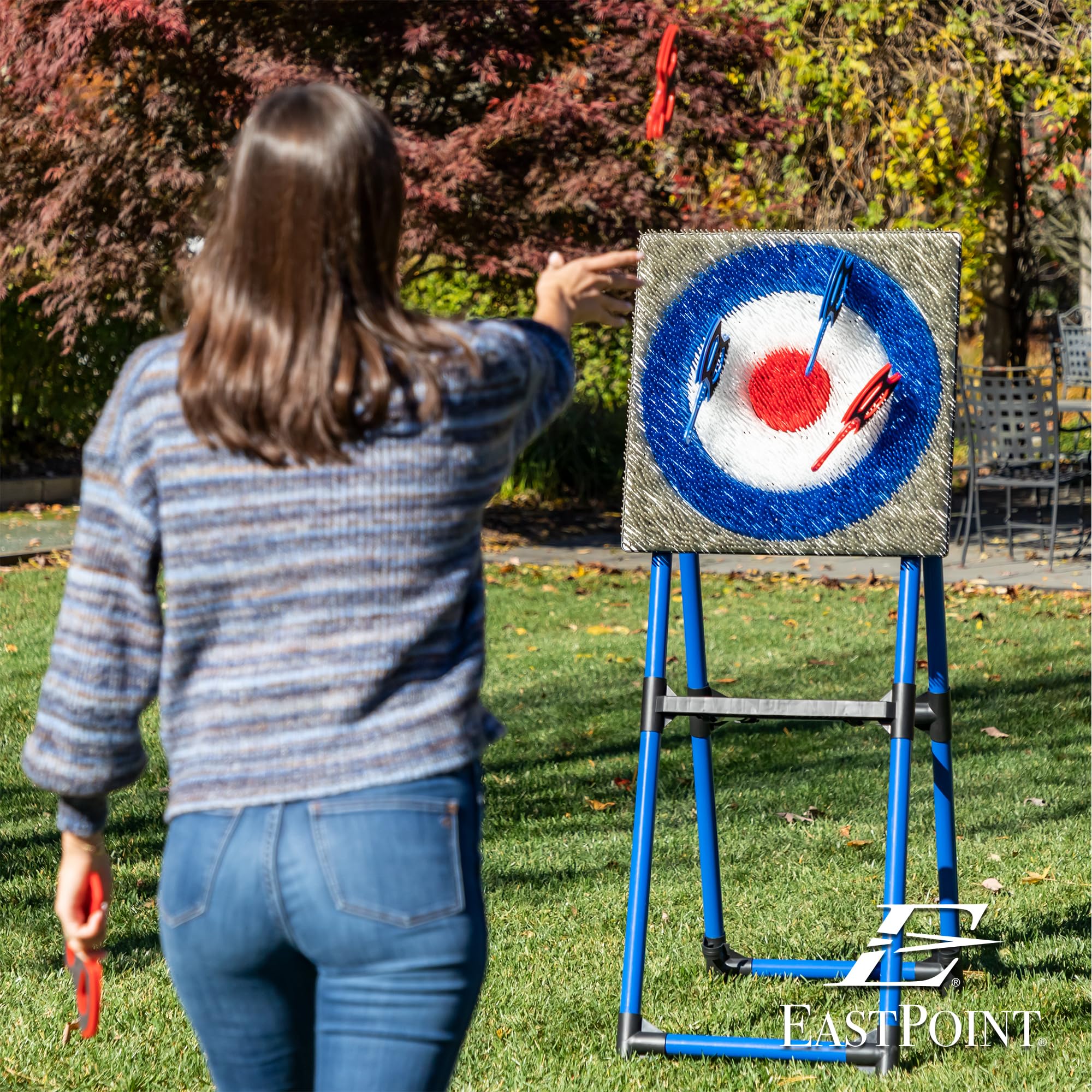 EastPoint Deluxe Steel Frame Axe Throw Target Game Set