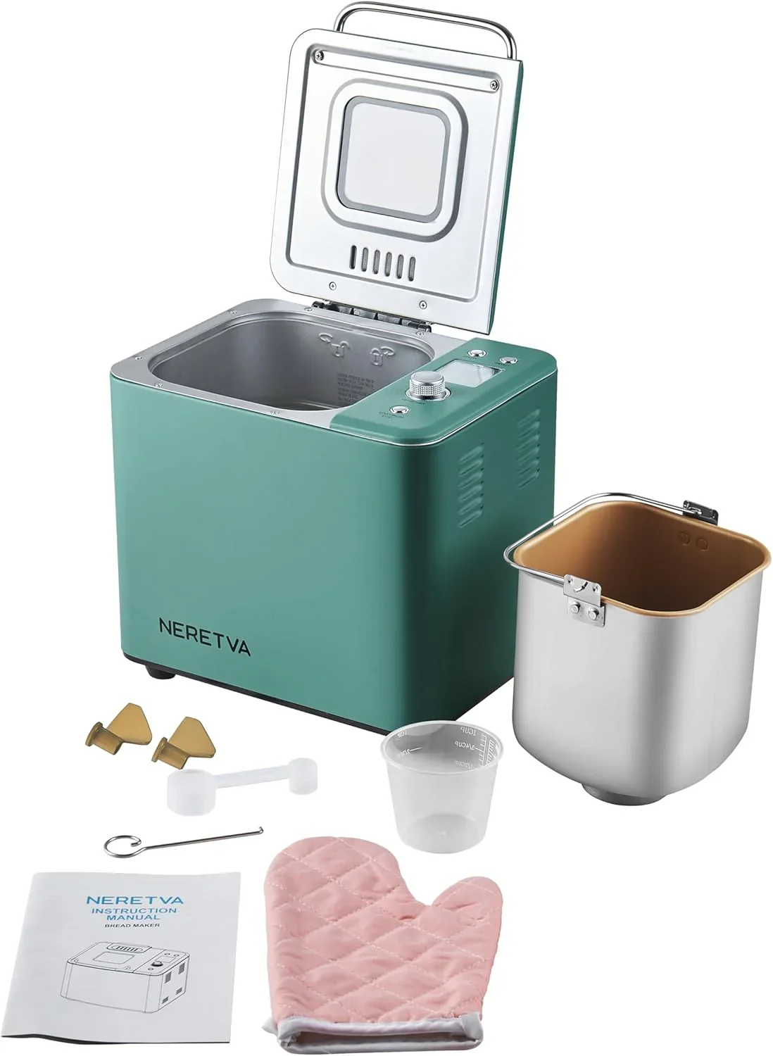 Neretva Bread Maker 20-in-1 2LB Bread Maker Dual Heater Bread Maker Automatic Ceramic Pan