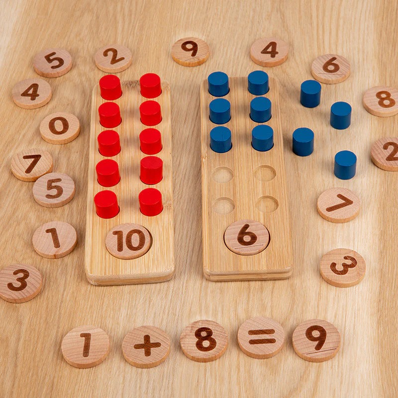 Montessori Mathe Lernspielzeug aus Holz für Kinder