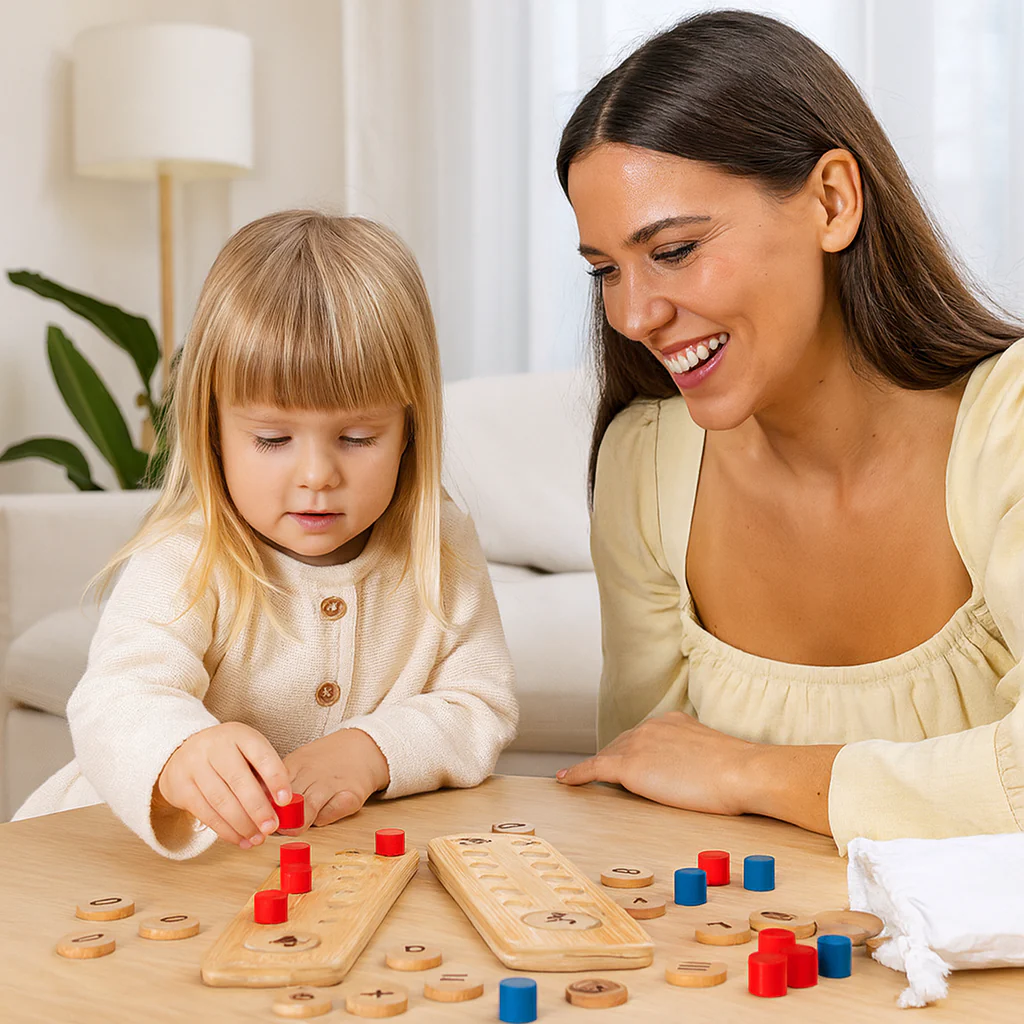 Montessori Mathe Lernspielzeug aus Holz für Kinder