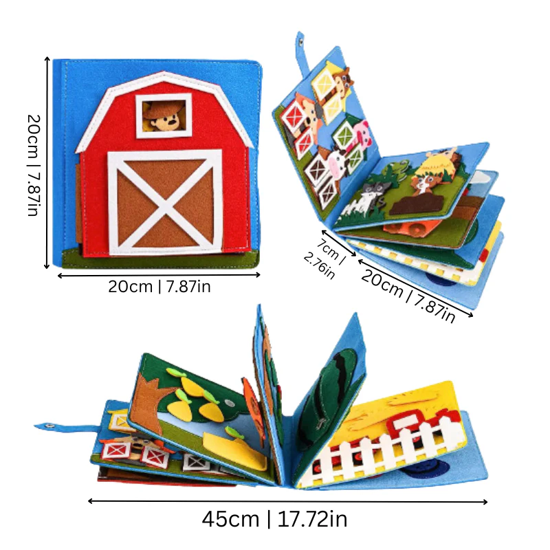 Bauernhof Filzbuch – Interaktives Lernbuch & Stoffbuch für Kinder