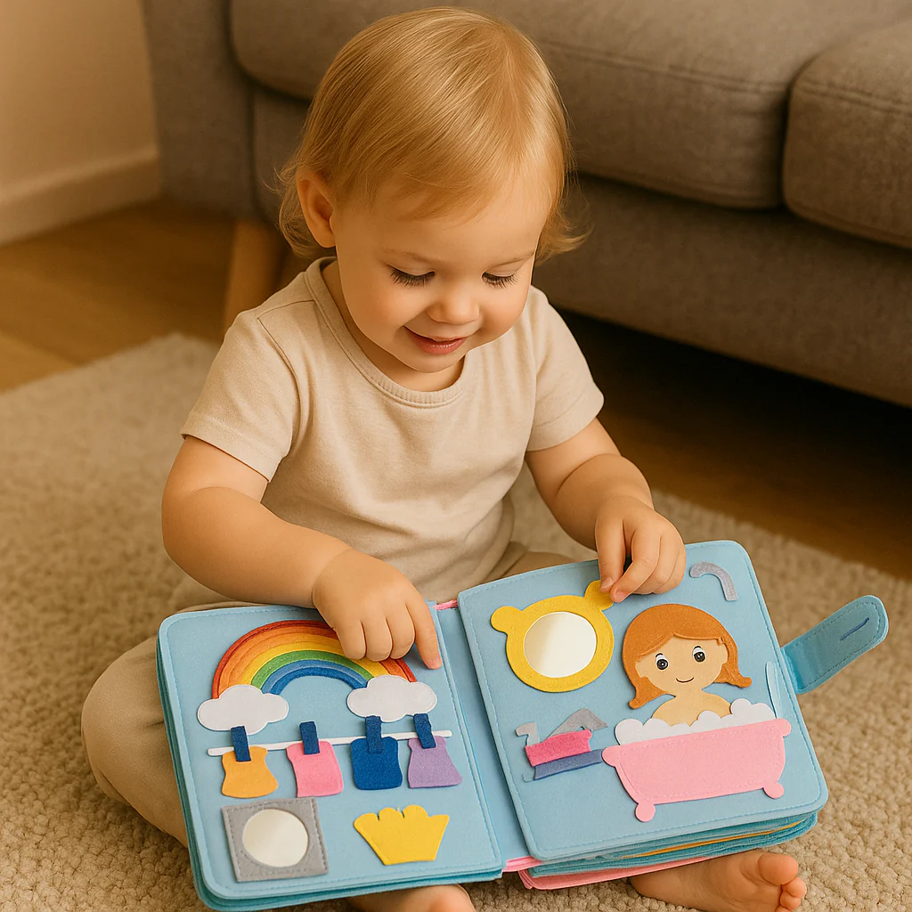 FilzBuch Interaktives Lernbuch für Kinder aus Filz – Montessori Spielzeug zum Lernen und Spielen