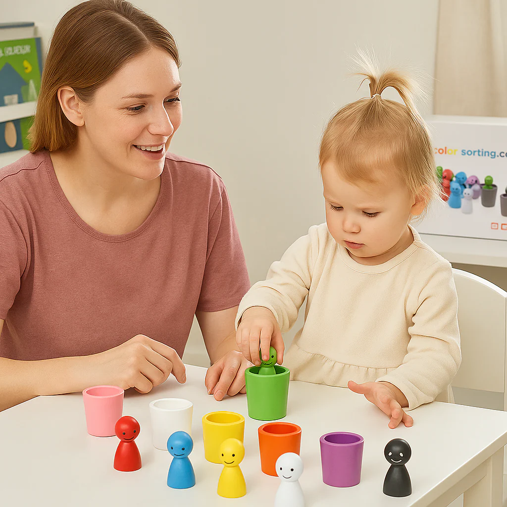 Montessori Farblernspiel aus Holz – Sortierspiel für Kinder ab 3 Jahren