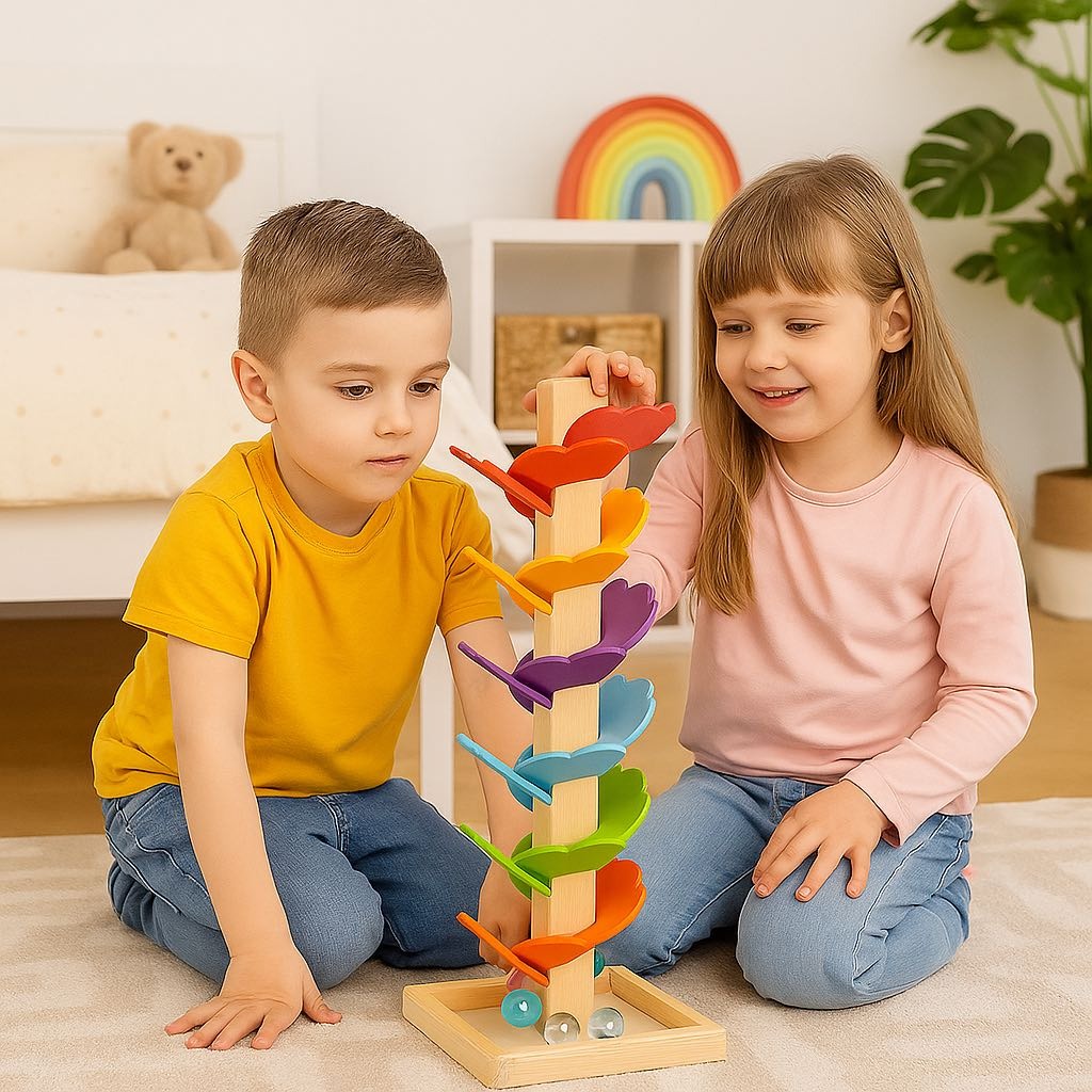 Montessori Regenbogen Musikbaum aus Holz für Kinder