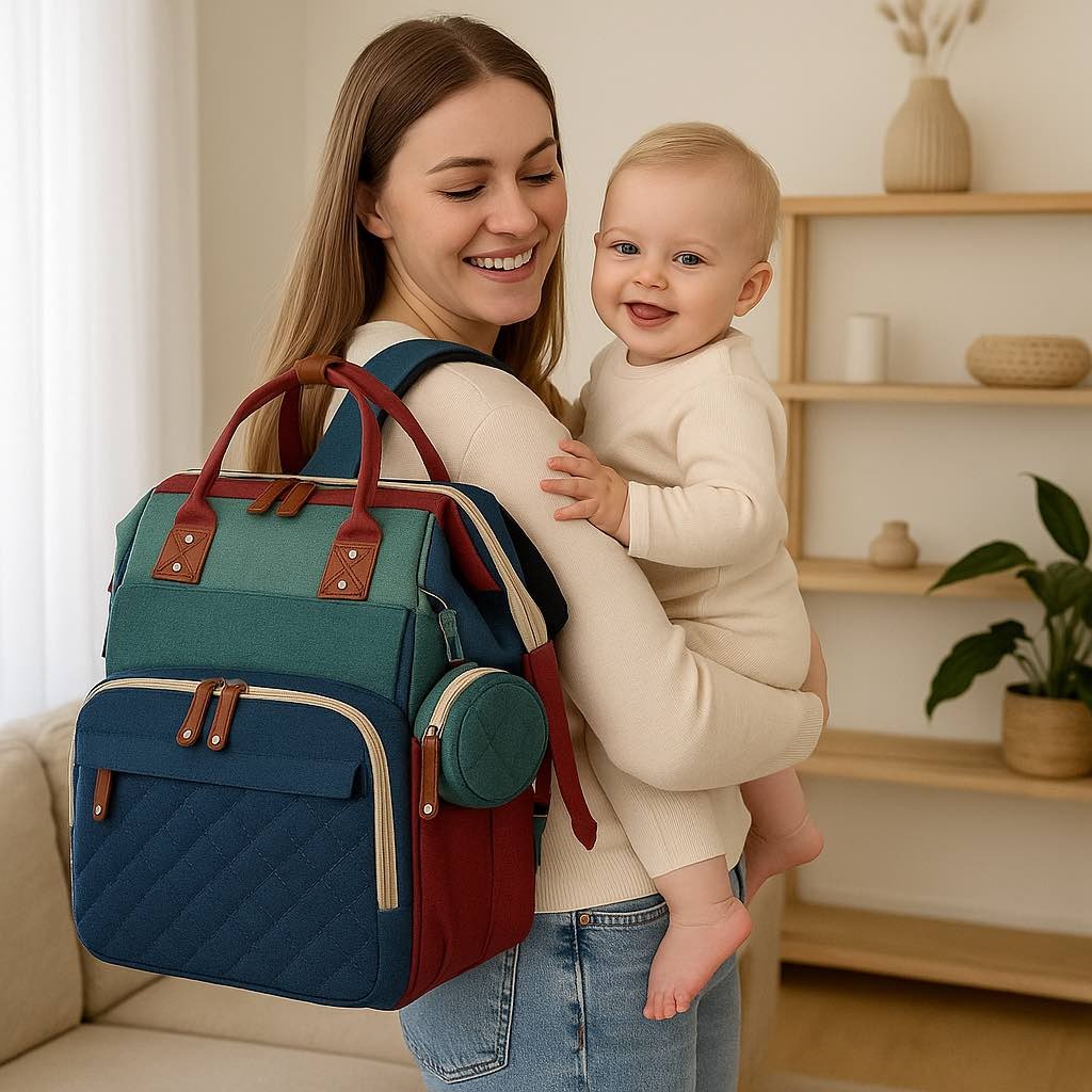 Baby Rucksack mit Wickelbett – 2in1 Wickeltasche & Reisebett für unterwegs