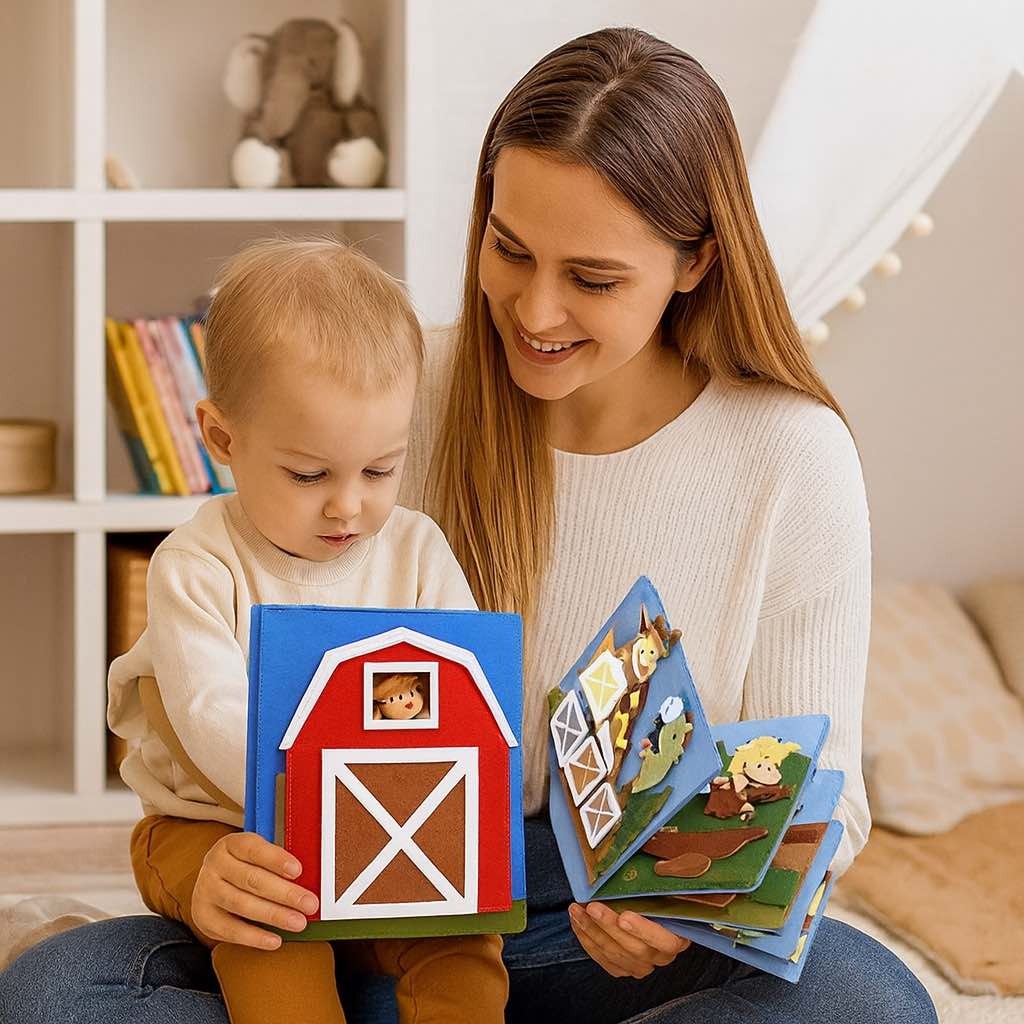 Bauernhof Filzbuch – Interaktives Lernbuch & Stoffbuch für Kinder